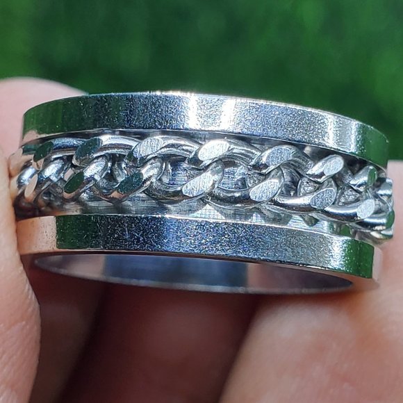 Jewelry - "8MM Stainless Steel Unisex Spinner Ring, AAAQL1017